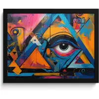 PosterMonkey Fotolijst incl. Poster - Graffiti - Kleuren - Oog - Kunst - 40x30 cm - Posterlijst
