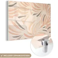 MuchoWow Glasschilderij 30x20 cm - Schilderij acrylglas - Pastel - Kunst - Abstract - Foto op glas - Muurdecoratie woonkamer - Wanddecoratie slaapkamer - Schilderijen