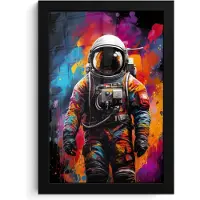 PosterMonkey Fotolijst incl. Poster - Astronaut - Graffiti - Zwart - Kleuren - 20x30 cm - Posterlijst