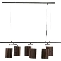 Light & Living Hanglamp 6L 160x50x25 cm EDISA velvet donker bruin+mat zwart