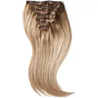 Rapunzel of sweden Classic Clip-ins Straight / Medium Volume / 7 pieces Brown Ash Blonde Balayage B5.1/7.3 40 cm Hair extensions 100 g