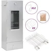 vidaXL BBQ-rookoven met koude rookgenerator gegalvaniseerd staal