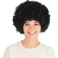 Dressforfun pruik clown Afro zwart - verkleedkleding kostuum halloween verkleden feestkleding carnavalskleding carnaval feestkledij partykleding - 303638