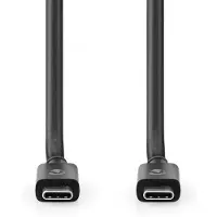 Nedis 1m USB-C 4.0 Gen 3x2, 240W, 8K@60Hz, 40Gbps | Vernikkeld | 1,00 m | Rond | PVC | Zwart | Doosje