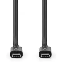 Nedis USB-Kabel | USB 4.0 Gen 2x2 | USB-C Male | USB-C Male | 240 W | 8K@60Hz | 20 Gbps | Vernikkeld | 2.00 m | Rond | PVC | Zwart | Envelop - CCGP66020BK20