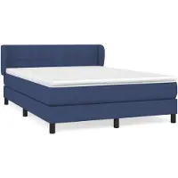 vidaXL Boxspringbed met matras, blauw, 140x190 cm, gestoffeerd
