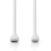 Nedis 8-pins Lightning naar USB-C siliconen kabel - USB2.0 - tot 27W / wit - 1,5 meter