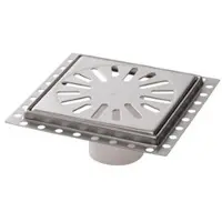 Aquaberg RVS renovatieput met RVS rooster incl. twee reukafsluiters 150x150mm inbouwhoogte 10mm RP15179