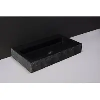 Forzalaqua Taranto wastafel 50x30cm zonder kraangat graniet gekapt