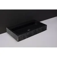 Forzalaqua Taranto wastafel 50x30cm met kraangat graniet gekapt