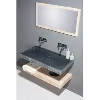 Forzalaqua Palermo wastafel 60x40cm met kraangat graniet gekapt