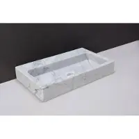 Forzalaqua Taranto wastafel 50x30cm met kraangat carrara gepolijst