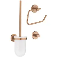 GROHE Essentials Toilet accessoireset 3-delig met toiletborstelhouder, handdoekhaak en toiletrolhouder zonder klep brushed warm sunset sw99003/sw99027/sw99043/
