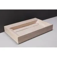 Forzalaqua Bellezza wastafel 80x50cm zonder kraangat travertin