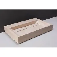 Forzalaqua Bellezza wastafel 80x50cm met kraangat travertin