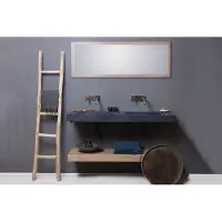 Forzalaqua Wastafel Bellezza Doppio Graniet Gezoet 160,5x51,5x9 cm Zonder Kraangaten