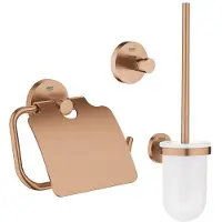 GROHE Essentials Toilet Accessoireset 3-delig - toiletborstelhouder - handdoekhaak - toiletrolhouder - brushed warm sunset (koper) sw99003/sw99027/sw99043/