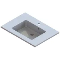 Nemo Start Taz meubelwastafel mineraalmarmer 700x500 mm wit met overloop diepte waskom 111 cm kraangat D35 mm dikte tablet 2 cm 928361