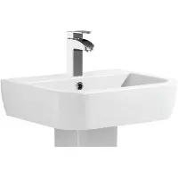 Nemo Spring Sun wastafel 560 x 450 mm porselein voorgeboord centraal kraangat met overloop wit L10100