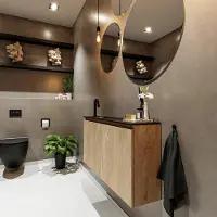 Mondiaz ture 100 cm toiletmeubel washed oak. Eden wastafel urban links 1 kraangat