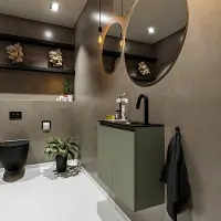 Mondiaz Ture 60cm toiletmeubel army met wastafel urban rechts 1 kraangat
