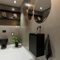 Mondiaz ture 40 cm toiletmeubel urban. Eden wastafel urban rechts geen kraangat