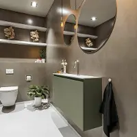 Mondiaz ture 100 cm toiletmeubel army. Eden wastafel talc midden 1 kraangat