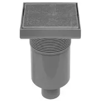 Easy drain Aqua Quattro Tegel vloerput met ABS afwerkdeel/RVS betegelbaar rooster en onderuitloop 15x15cm inbouwdiepte 117 155mm waterslot 50mm AQUA15X15MSI3T