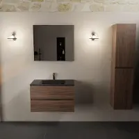 Mondiaz AIVY 80cm badmeubel Mocha, wastafel Urban solid surface midden 1 kraangat met spiegel (AI-351171URBAN-SI - AI-M80MOMI - AI-S80X70)