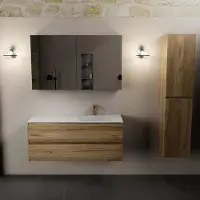 Mondiaz AIVY 120cm badmeubel Chai, wastafel Talc solid surface rechts 1 kraangat met spiegelkast (AI-351641TALC-SI - AI-M120CHRE - AI-C120CHMI)