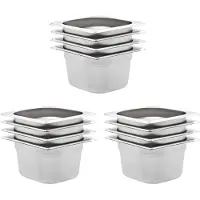vidaXL Gastronormbakken 12 st GN 1/6 100 mm roestvrij staal