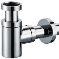Plieger designbekersifon verkort rond m. muurbuis 30cm 5/4" m. rozet inox