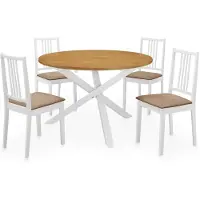 vidaXL 5-delige Eethoek MDF wit-VXL-276402