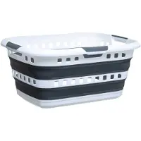 Five Vouwbare wasmand - Grijs/Wit, 45L