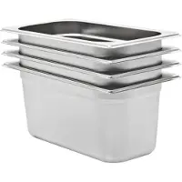 vidaXL Gastronormbakken 4 st GN 1/3 150 mm roestvrij staal
