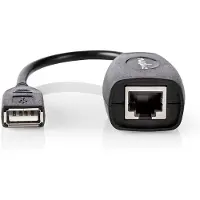 Nedis Actieve USB-Kabel | USB 1.1 | USB-A Male | RJ45 Female | 12 Mbps | 0.20 m | Rond | Vernikkeld | PVC | Koper | Doos - CCGB60EXTBK500