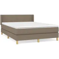 DKD Home Decor Boxspring met matras stof taupe 140x200 cm