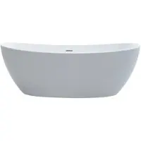 Best design Orto solid surface vrijstaand bad 180x85x64cm mat wit