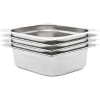 vidaXL Gastronormbakken 4 st GN 1/2 100 mm roestvrij staal