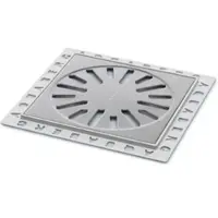 Aquaberg kunststof renovatieput m. RVS rooster 146x146mm inbouwhoogte 5mm RVS hoogglans