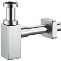 Plieger designbekersifon vierkant 5/4 inclusief muurbuis 30cm inclusief rozet inox 0520067