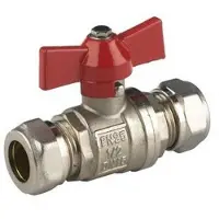 Basic kogelkraan vernikkeld met vlinderhendel knel 28mm 13128