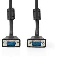 Nedis VGA-Kabel | VGA Male | VGA Male | Vernikkeld | Maximale resolutie: 1280x768 | 10.0 m | Rond | ABS | Zwart | Label - CCGL59000BK100
