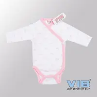 Vib - Rompertje (overslag) Luxe Katoen - Tiara's (Roze-Wit) - Babykleertjes - romper - rompertjes - rompertjes met tekst - baby cadeau - baby aankondiging - overslagromper