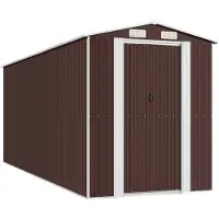 vidaXL Tuinhuis, donkerbruin, 192x523x223 cm, verzinkt staal
