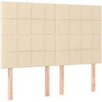 vidaXL Hoofdbord crème 144x5x118/128 cm stof