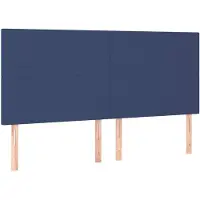 vidaXL Hoofdbord blauw 180x5x118/128 cm stof