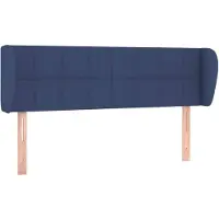 vidaXL Hoofdbord met randen 147x23x78/88 cm stof blauw