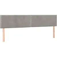 vidaXL Hoofdborden 200x5x78/88 cm fluweel lichtgrijs