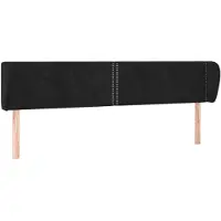 vidaXL Hoofdbord met randen 183x23x78/88 cm fluweel zwart